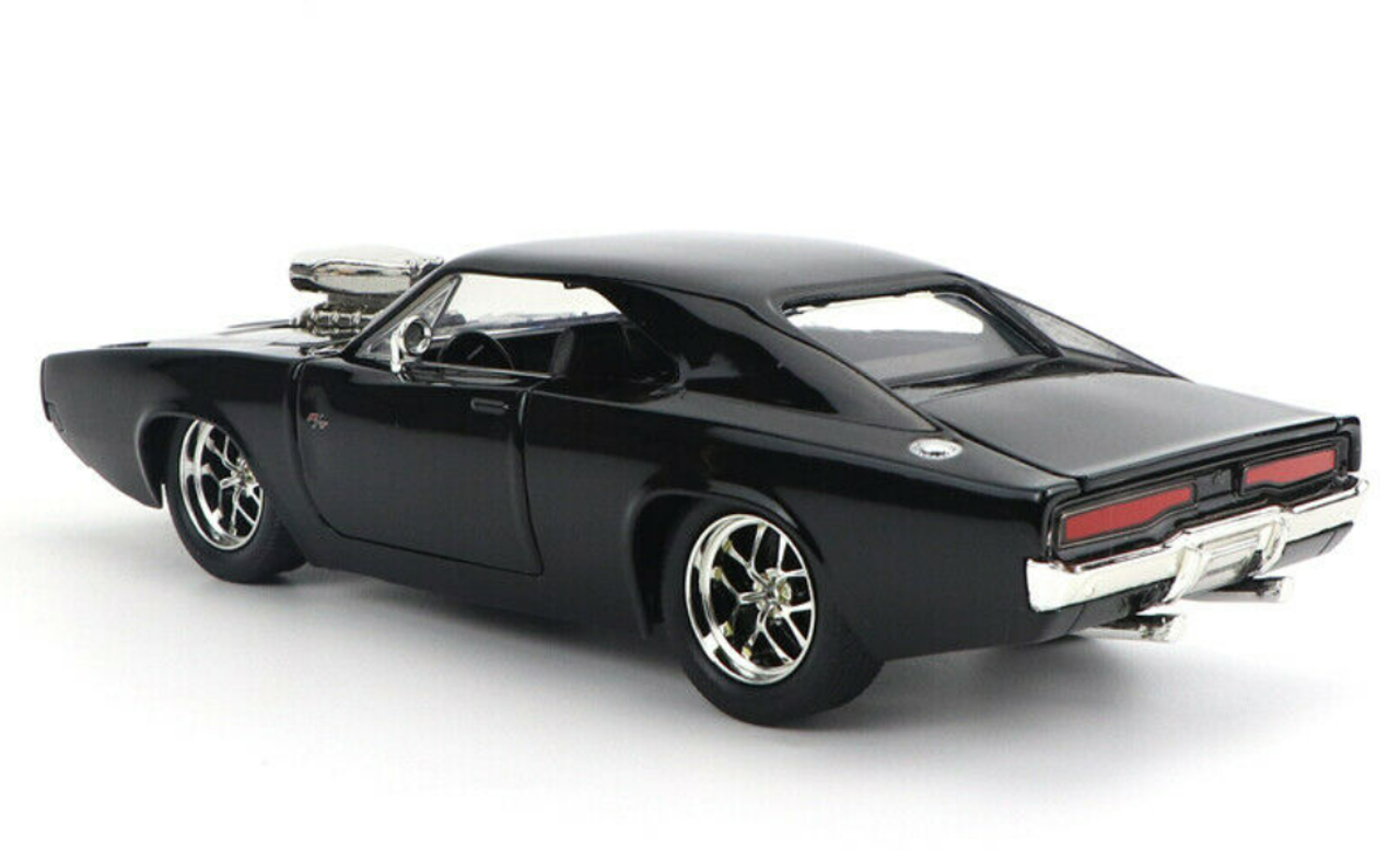1/24 Jada Dodge Charger R/T Black with Dom Diecast Figurine "Fast & Furious" Movie Diecast Model Car