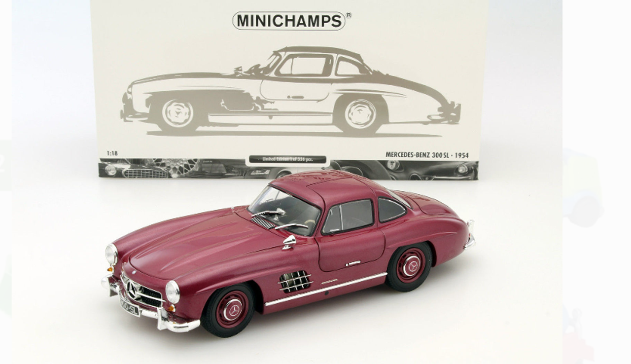 1/18 Minichamps 1954 Mercedes-Benz MB 300 SL 300SL (Red) Diecast Car Model Limited 336 Pieces