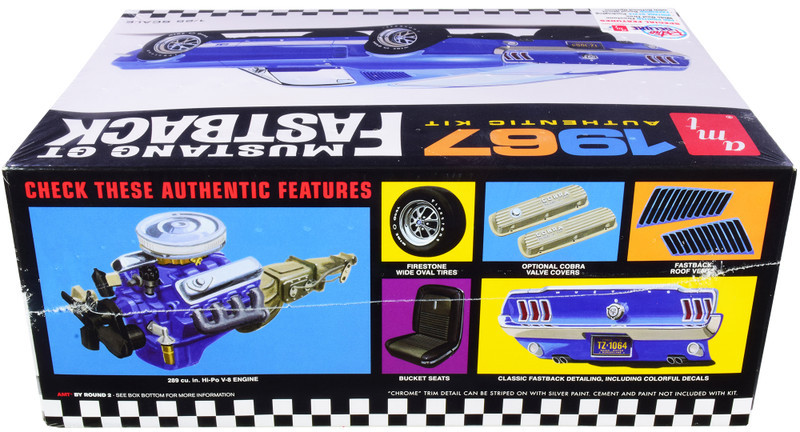 専用1 Skill 2 Model Kit 1967 Ford Mustang GT Fastback 1/25 Scale Model