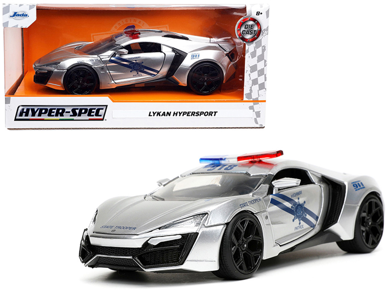 Lykan Hypersport Police Silver with Blue Stripes 