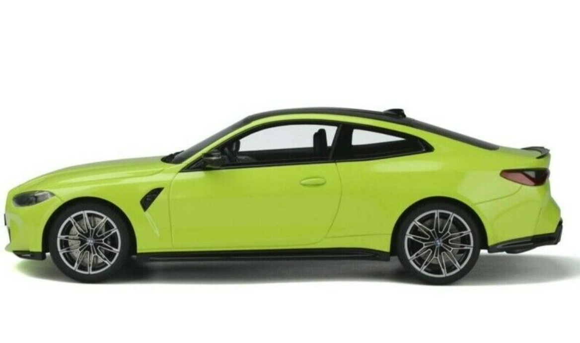 BMW M4 G82 Coupé 2021 Sao Paulo Yellow GT Spirit 1/18 – Résine, état Neuf