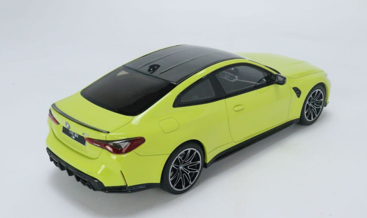 BMW M4 Competition (G82) Sao Paulo Yellow with Carbon Top Limited Edition  to 1800 pieces Worldwide 1/64 Diecast Model Car by True Scale Miniatures