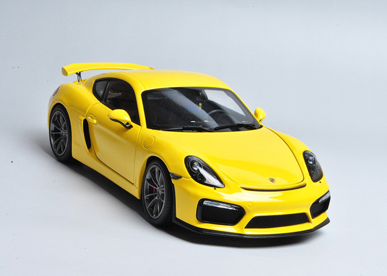 1/18 Schuco Porsche Cayman GT4 (Yellow) Diecast Car Model