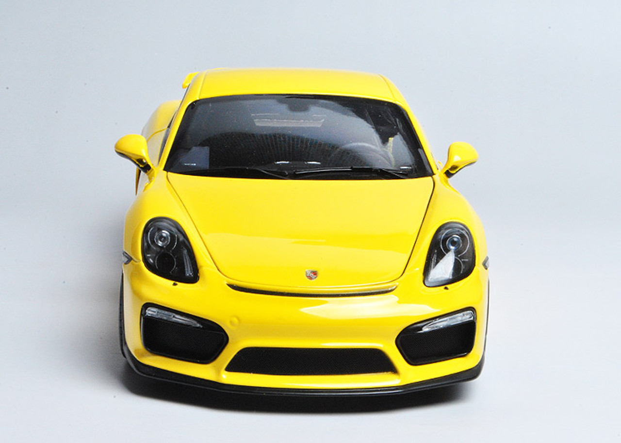 1/18 Schuco Porsche Cayman GT4 (Yellow) Diecast Car Model