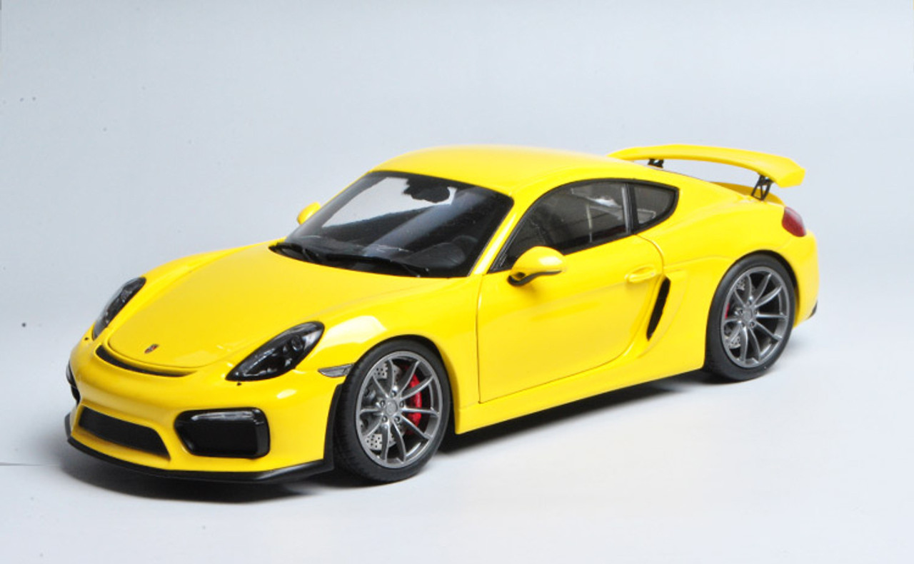 1/18 Schuco Porsche Cayman GT4 (Yellow) Diecast Car Model