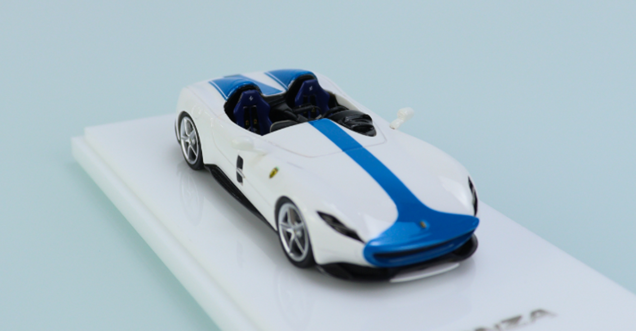 1/64 SP Model Ferrari Monza SP2  White with Blue Strip Limited 99 Pieces Resin