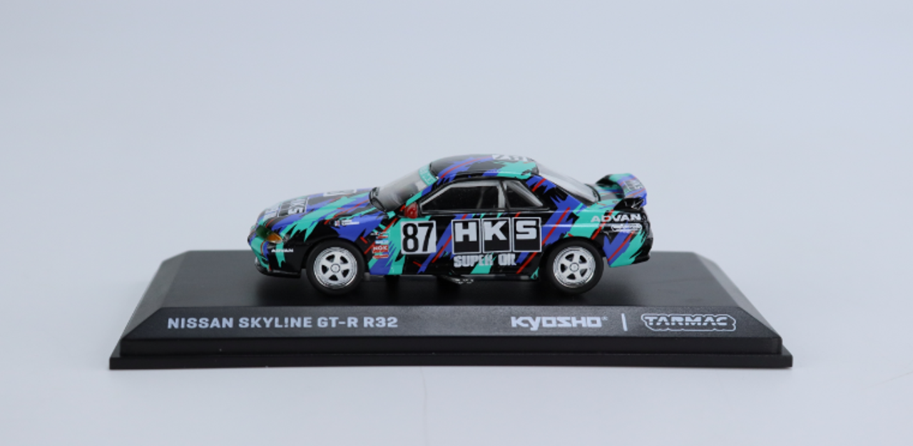 1/64 Tarmac Works x Kyosho Nissan Skyline GT-R R32 HKS Diecast Car Model