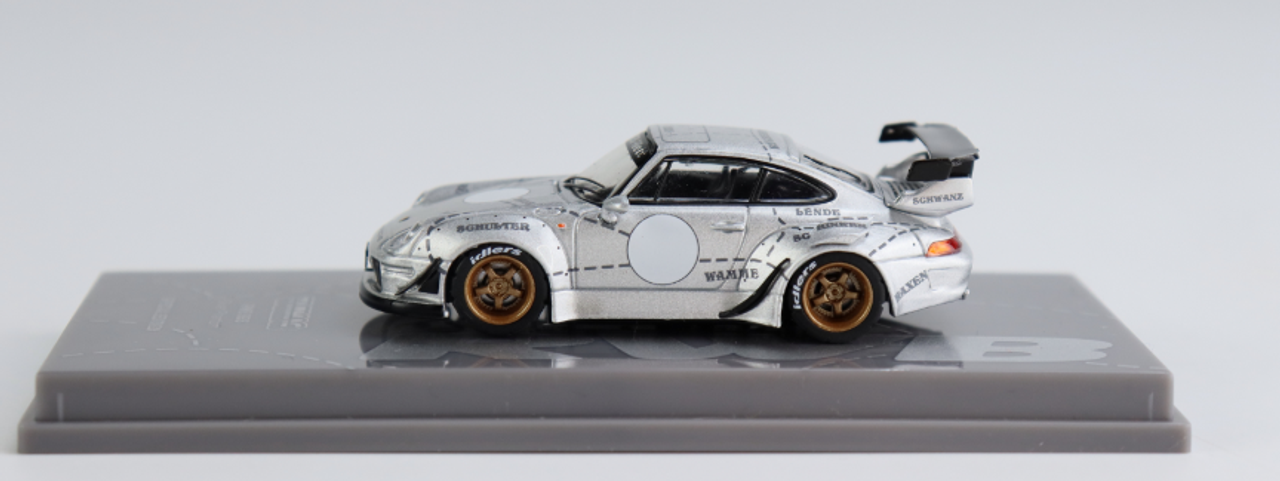 1/64 Tarmac Works Porsche RWB 993 Silver Phantom Diecast Car Model 