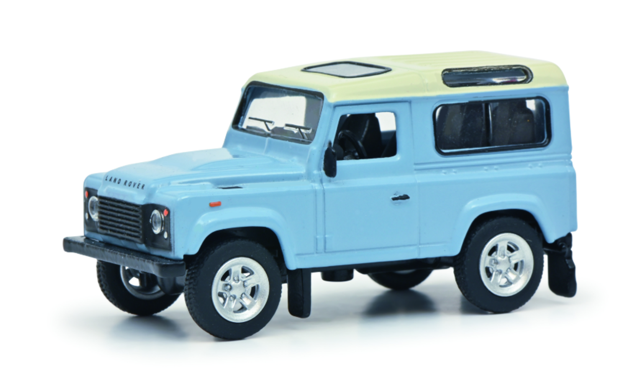 Land Rover Defender Light Blue with Cream Top 1/64 Diecast Model Car by Schuco