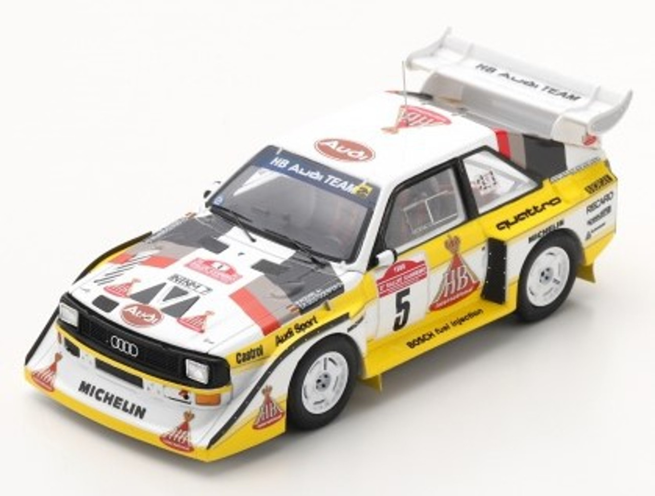 1/43 Audi Sport quattro S1 E2 No.5 Winner Rally Sanremo 1985 Walter Röhrl - Christian Geistdörfer Car Model
