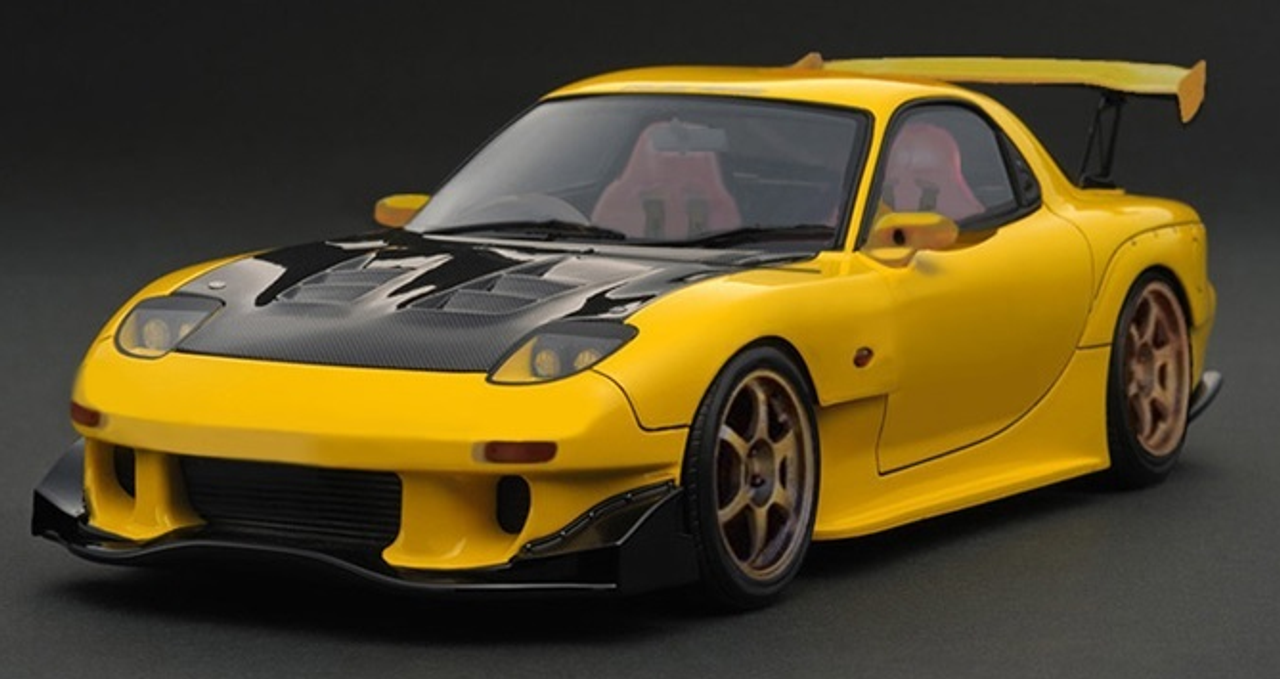  1/18 Ignition Model MAZDA RX-7 (FD3S) Yellow Resin Car Model