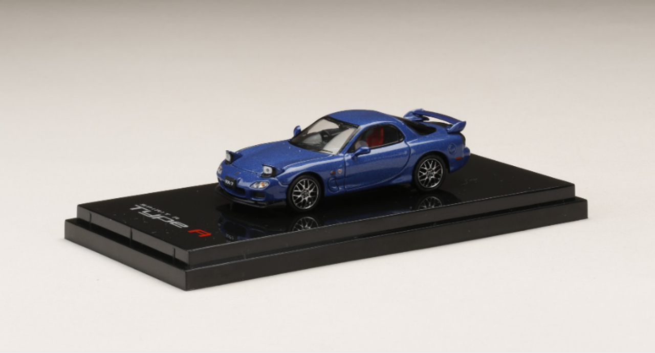 1/64 Hobby Japan Mazda RX-7 (FD3S) SPIRIT R TYPE A With Engine Display Model Blue Mica