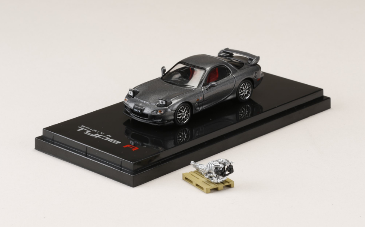 1/64 Hobby Japan  Mazda RX-7 (FD3S) SPIRIT R TYPE A With Engine Display Model Gray Metallic