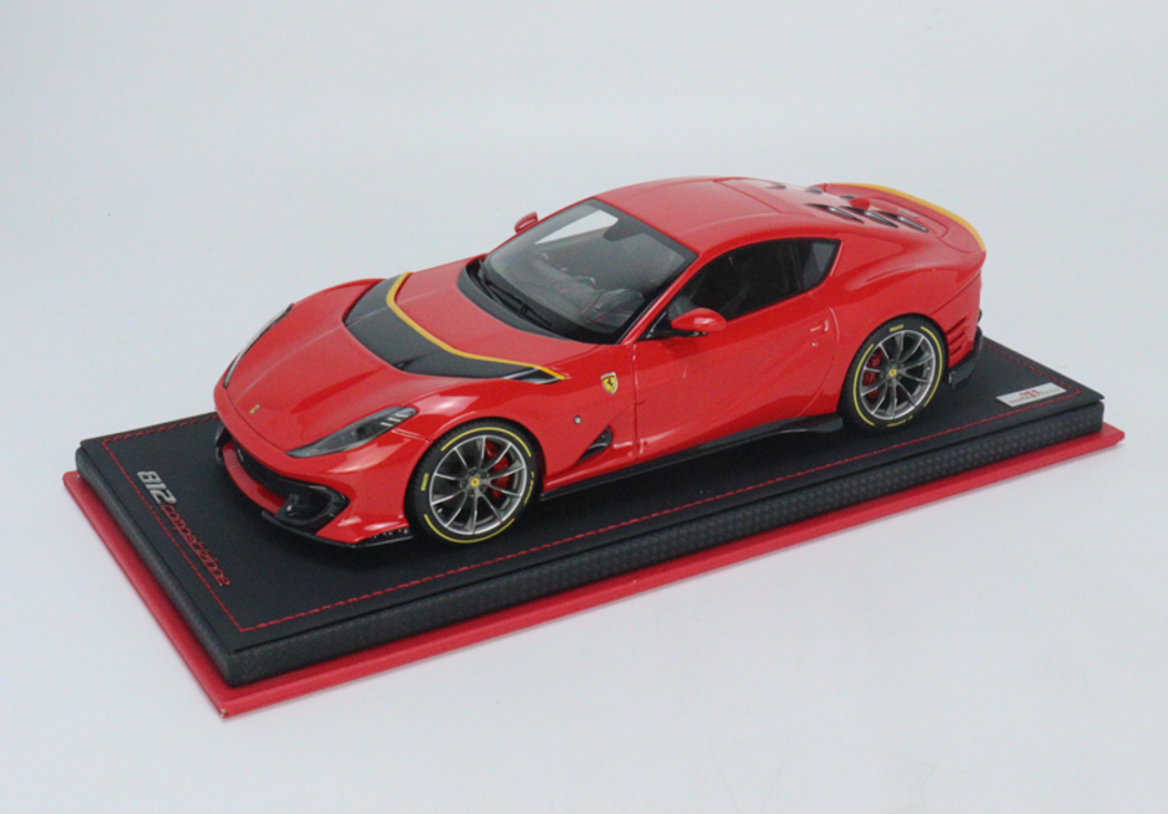 1/18 MR Collection Ferrari 812 Competizione (Rosso Scuderia Red with Yellow Lines) Resin Car Model