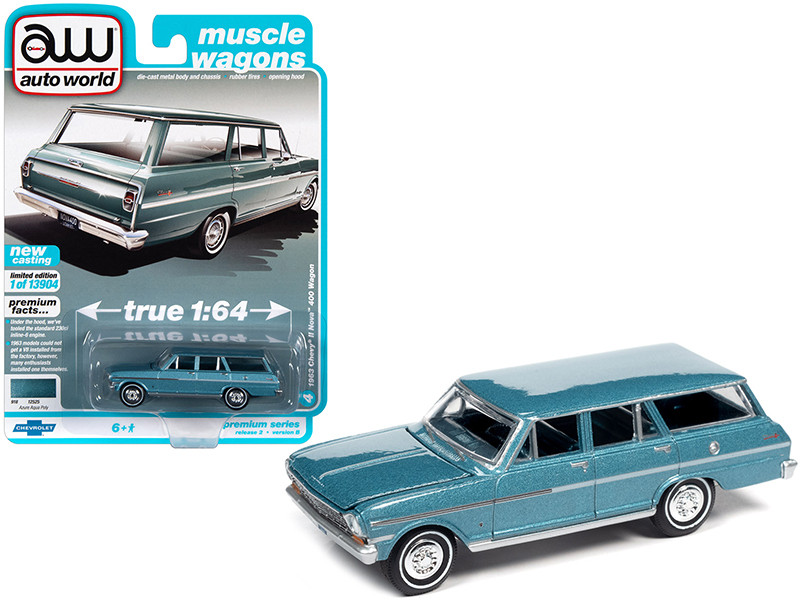Chevy出品 1963 Chevrolet II Nova 400 Station Wagon Azure Aqua Blue Metallic