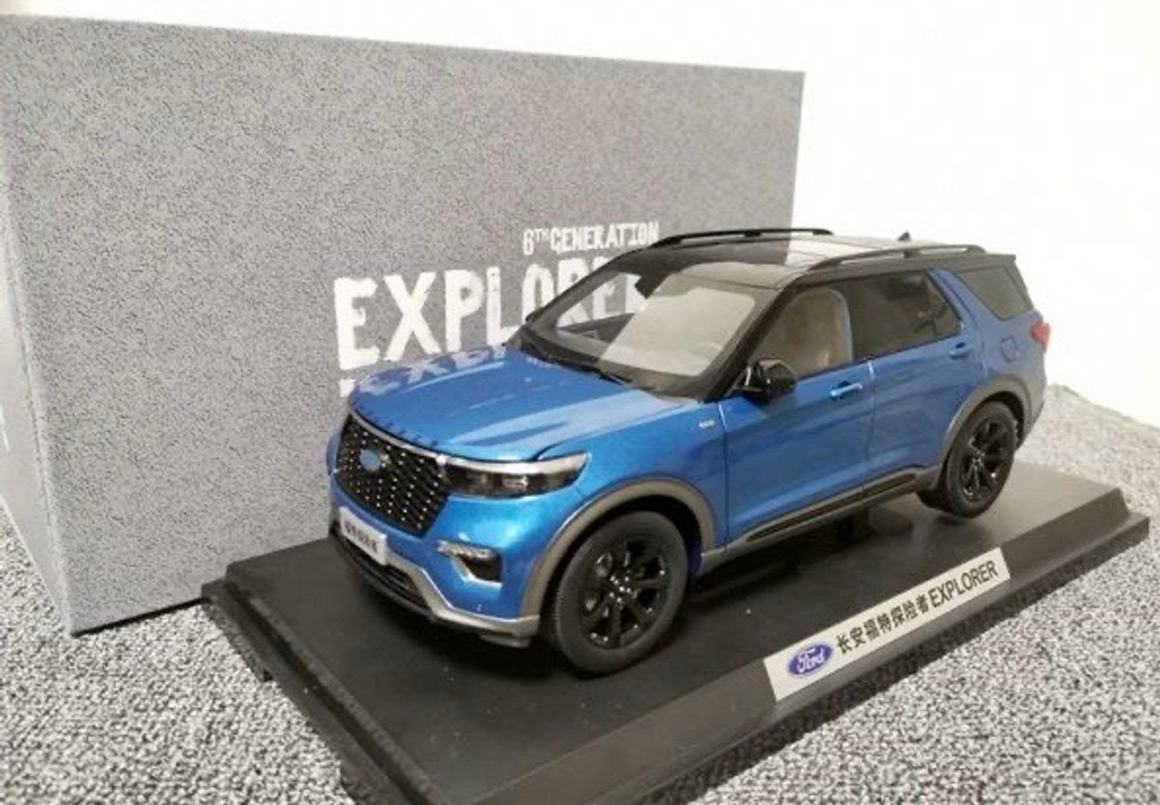 1/18 Dealer Edition 2020 Ford Explorer (6th Generation U625) Blue Diecast Car Model