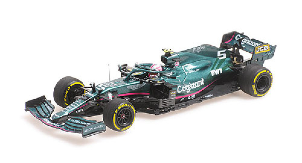1/43 Minichamps Sebastian Vettel Aston Martin AMR21 #5 Bahrain GP