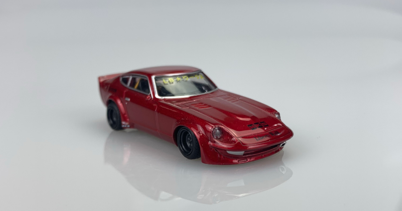  1/64 KJ Miniatures LBWK Nissan FairLady S30 Red Metallic Diecast Car Model