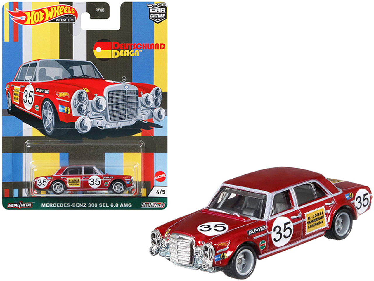 Mercedes Benz 6.8 #35 Red "Deutschland Design" Series Diecast Model Car by Hot Wheels - LIVECARMODEL.com