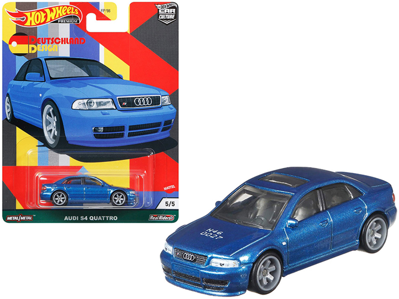 Audi S4 Quattro with Sunroof Blue Metallic "Deutschland Design" Series Diecast Model Car by Hot Wheels