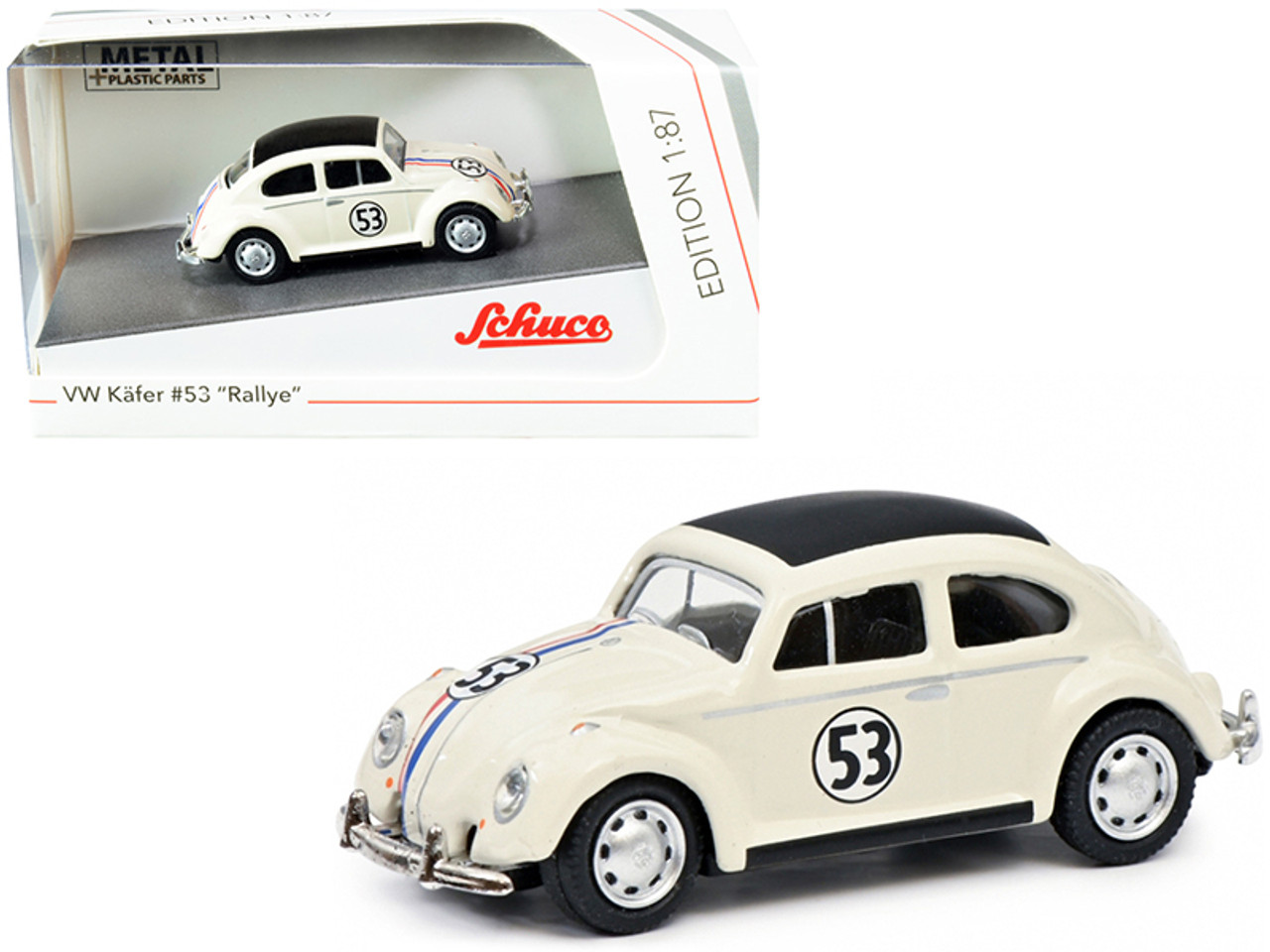 SCHUCO 21888 VW BEETLE die cast model rally car HERBIE livery no.53 1:87th scale 