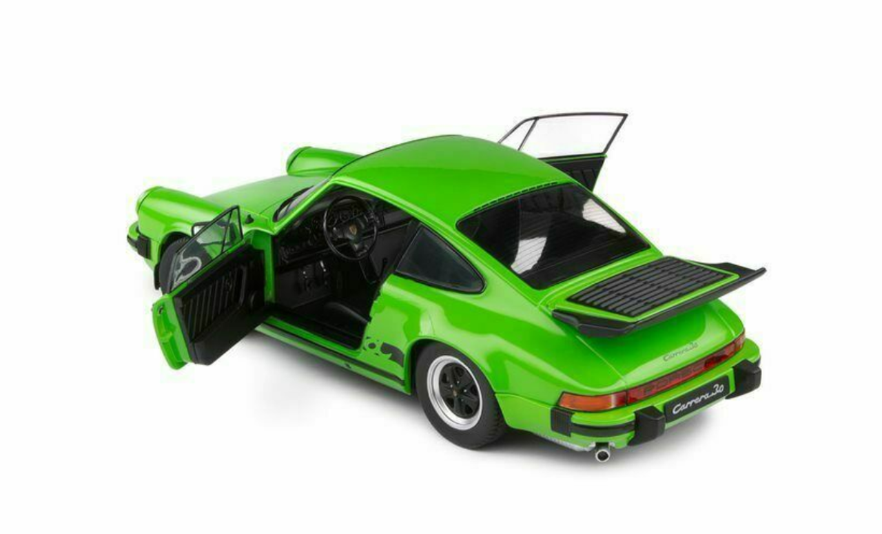 1/18 Solido 1984 Porsche 911 Carrera 3.2 (Bright Green with Black Stripes) Diecast Car Model