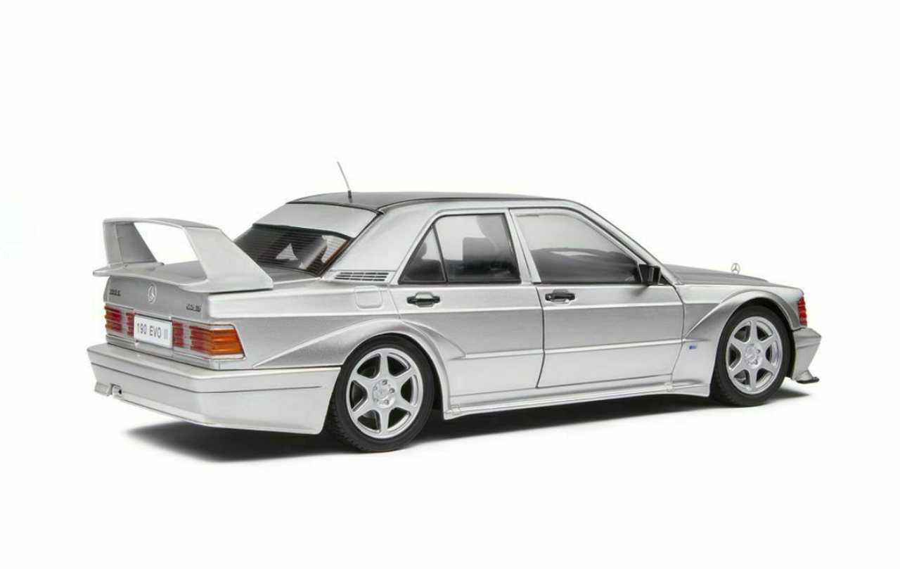 1/18 Solido 1990 Mercedes-Benz Mercedes 190E 2.5-16 Evolution II (Silver) Diecast Car Model