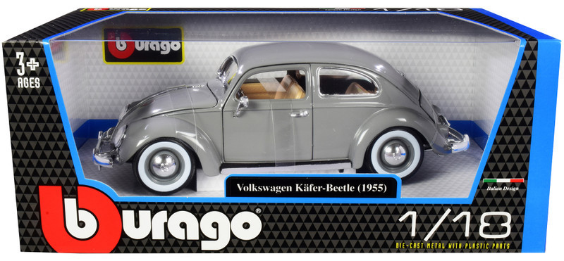 1955 Volkswagen Kafer Beetle Gray 1/18 Diecast Model Car by