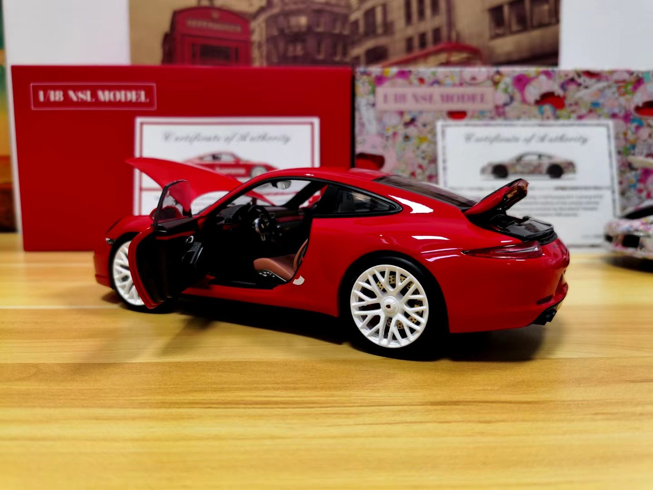 1/18 NSL Porsche 911 Carrera GTS Supreme (Red) Diecast Car Model