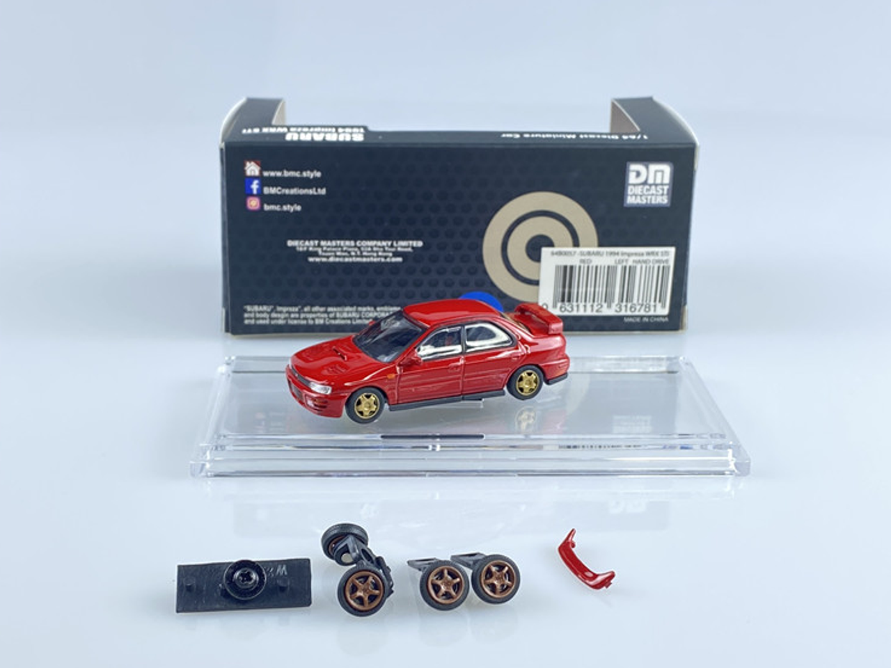  1/64 BM Creations Subaru 1994 Impreza WRX Red LHD