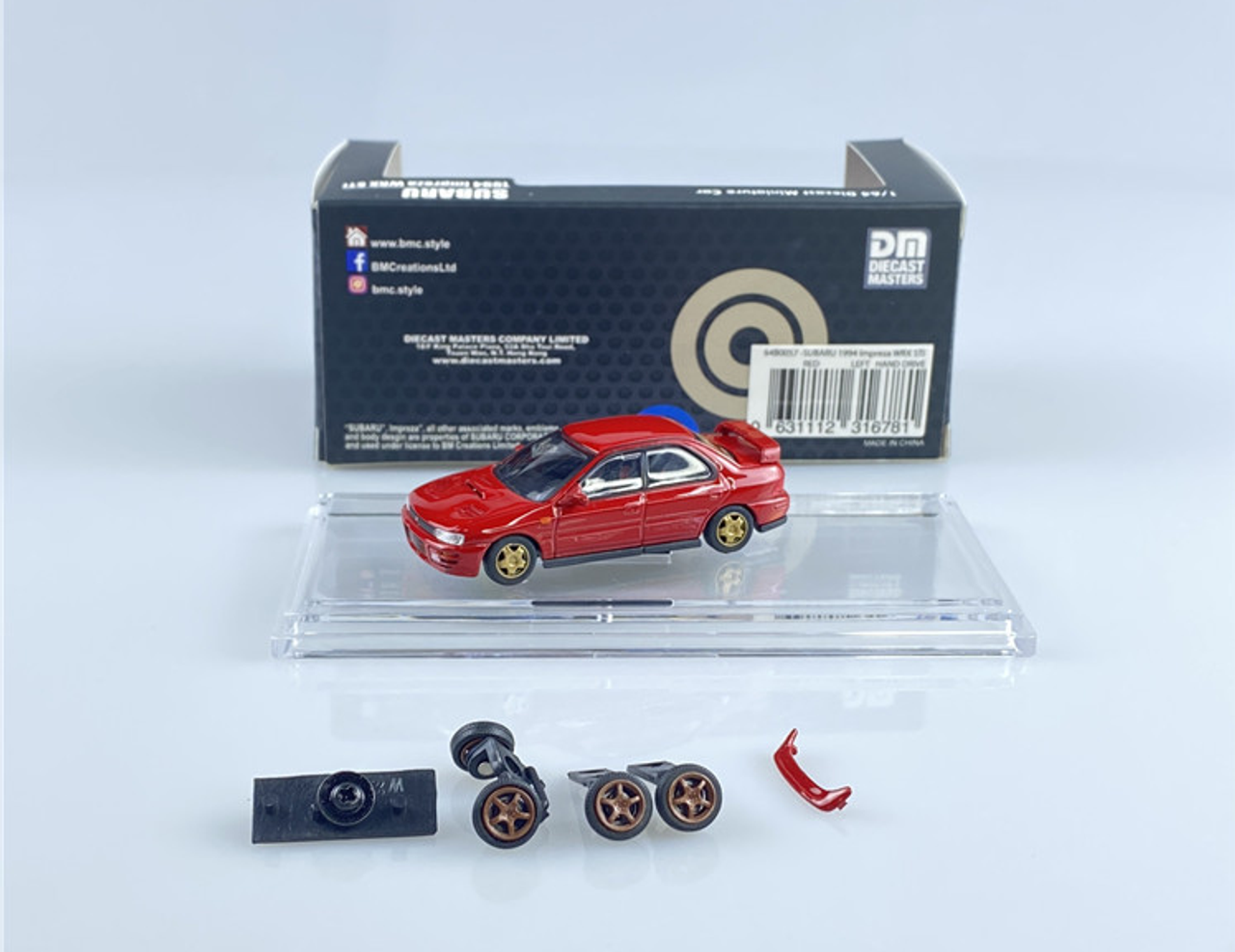  1/64 BM Creations Subaru 1994 Impreza WRX Red RHD