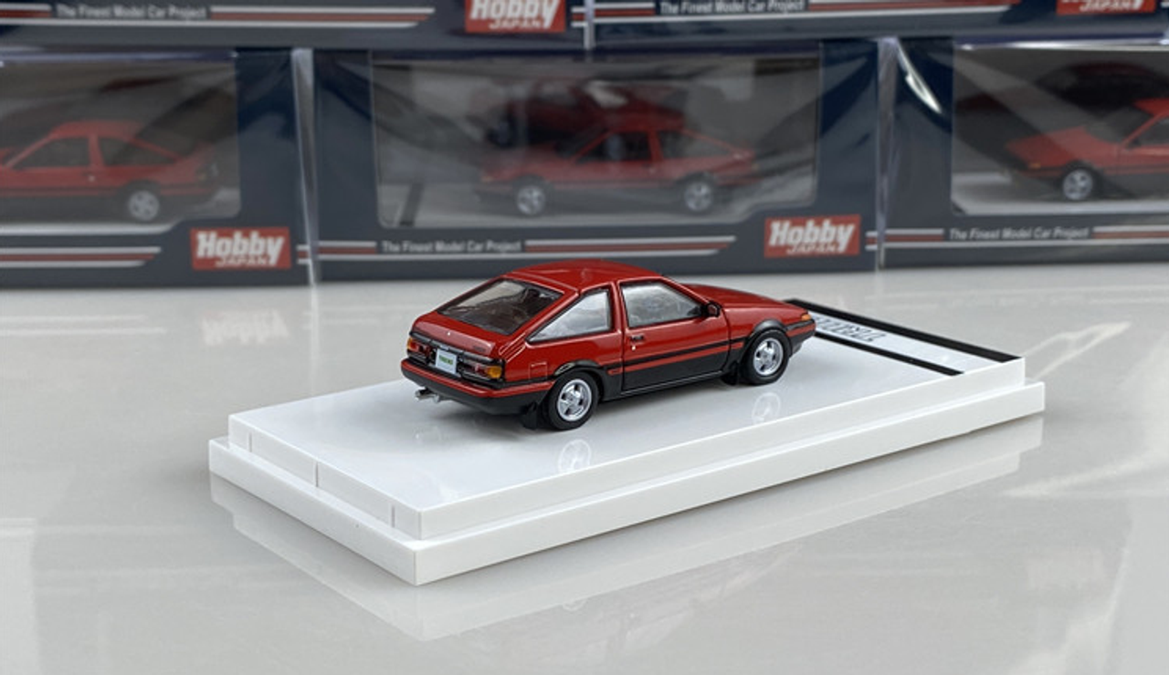  1/64 Hobby Japan Toyota Sprinter Trueno GT APEX (AE86) High Tech 2 tone Red and black