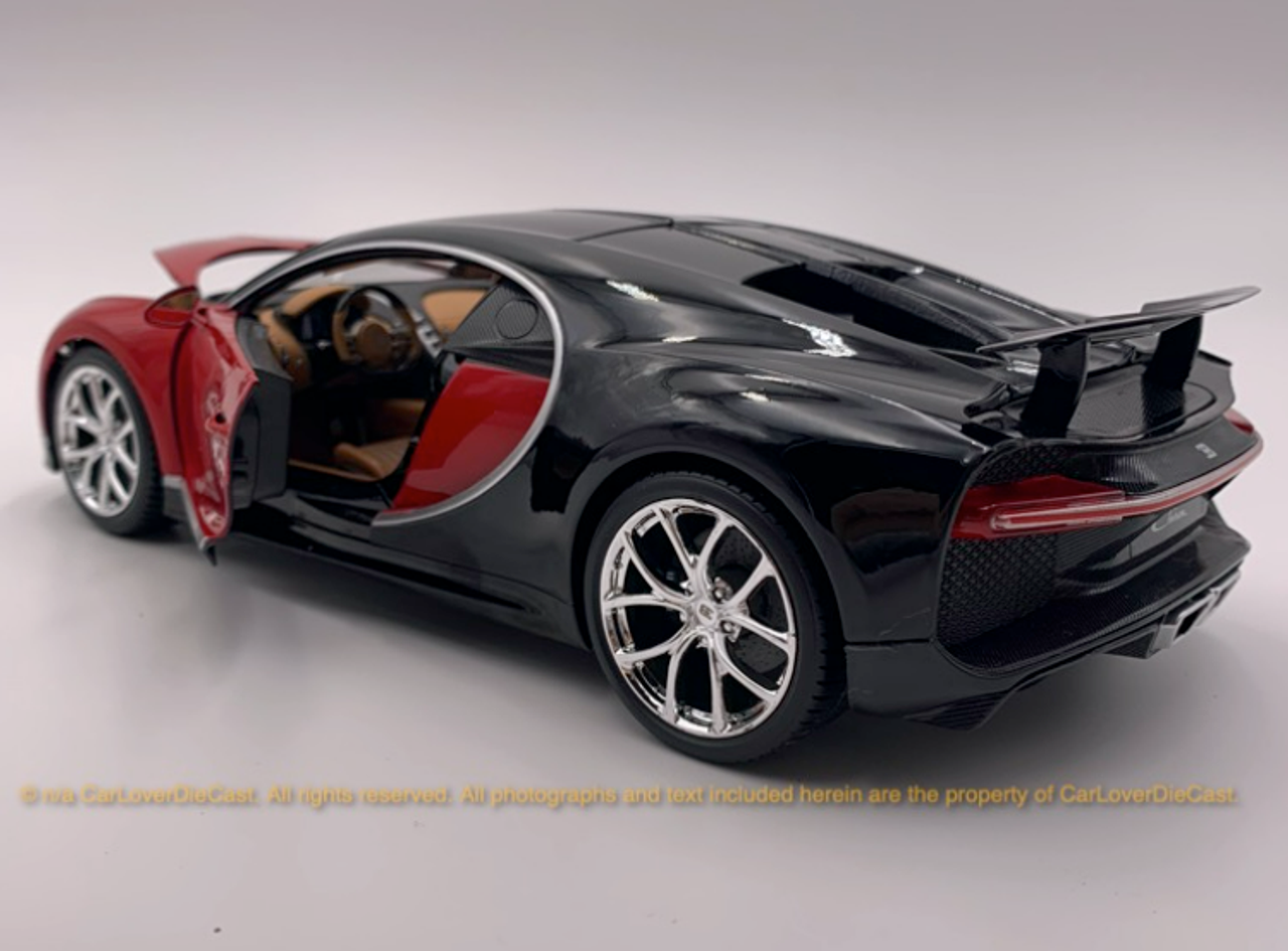 1/18 bburago Bugatti Plus Bugatti Chiron Black/Red