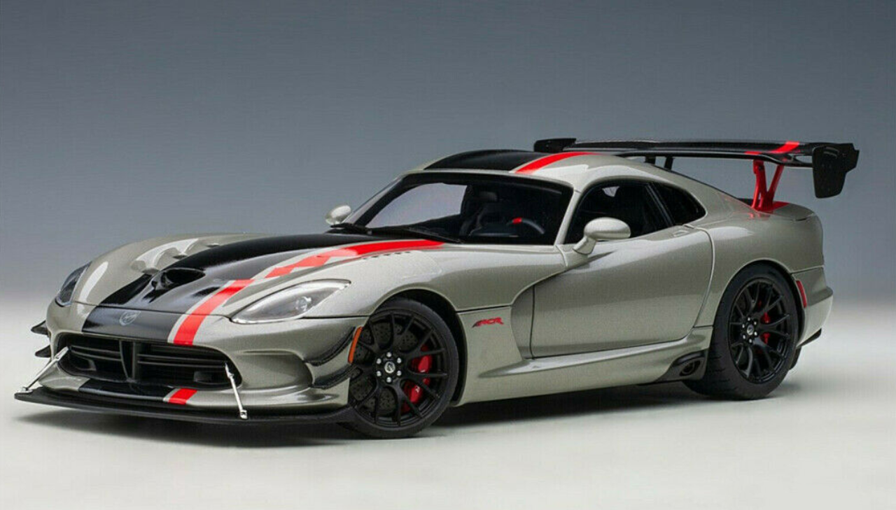 1/18 AUTOart Dodge Viper ACR (Silver Blue with Black Stripes) Car Model