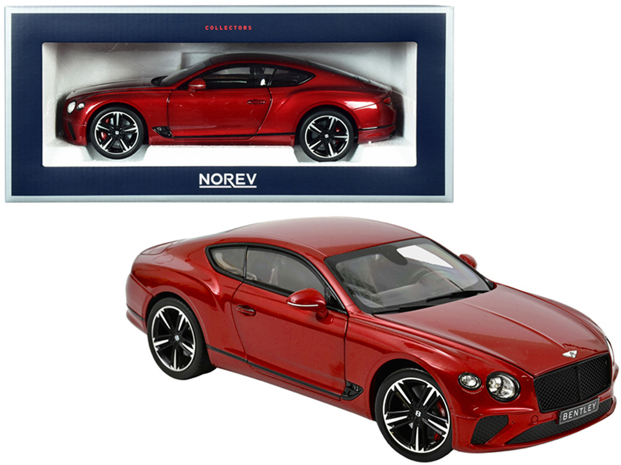 2018 Bentley Continental GT Candy Red Metallic 1/18 Diecast Model