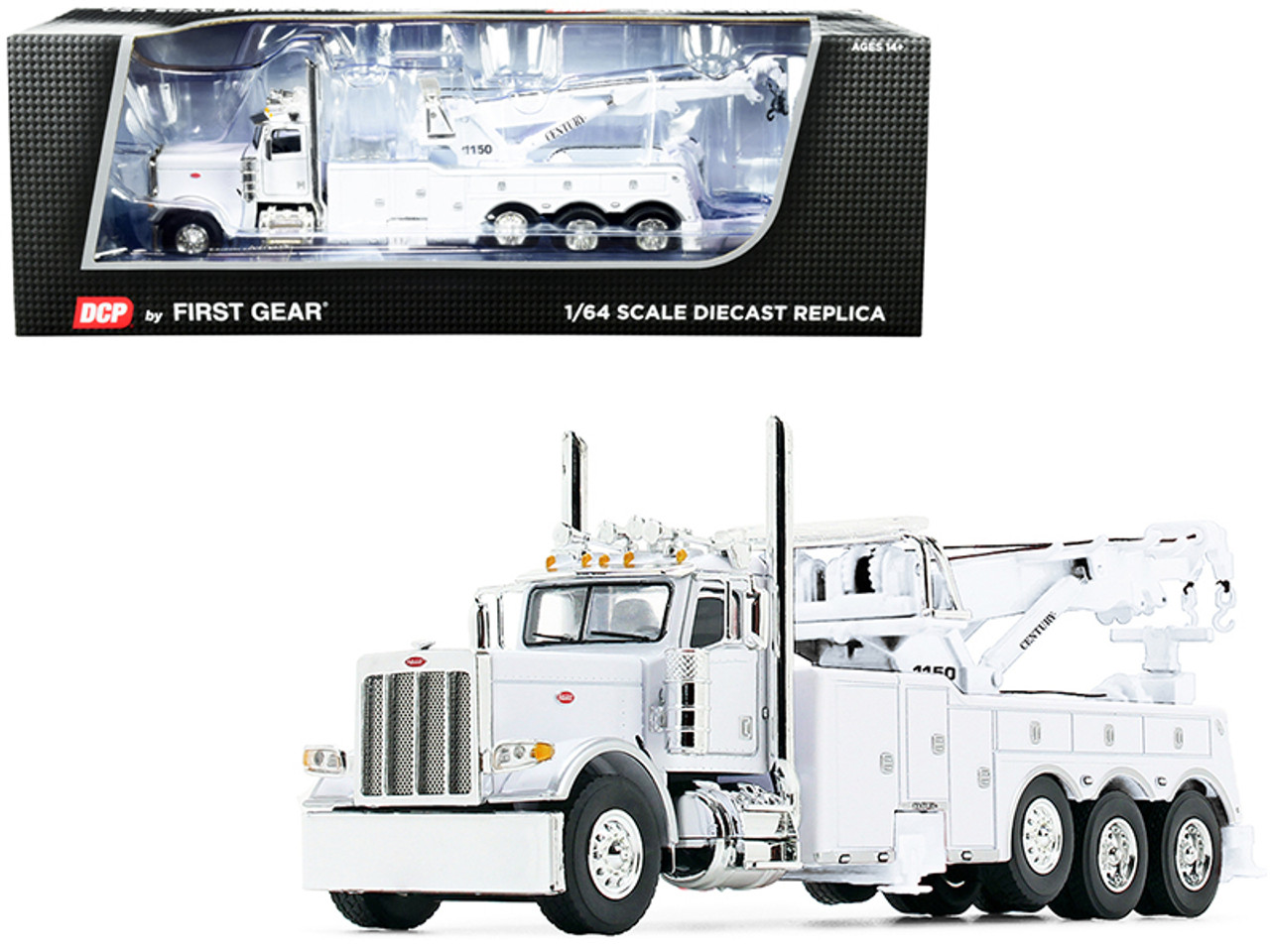 Peterbilt 389 with Century 1150 Rotator Wrecker Tow Truck White 1/64 Diecast Model by DCP/First Gear