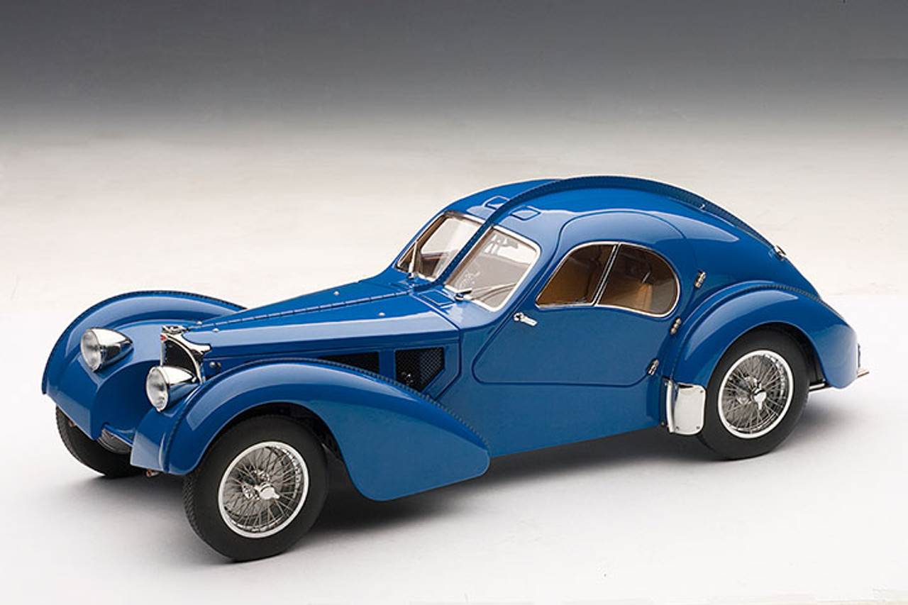 1/18 AUTOart 1938 Bugatti 57SC (Atlantic Blue With Metal Wire-Spoke Wheels)  Car Model