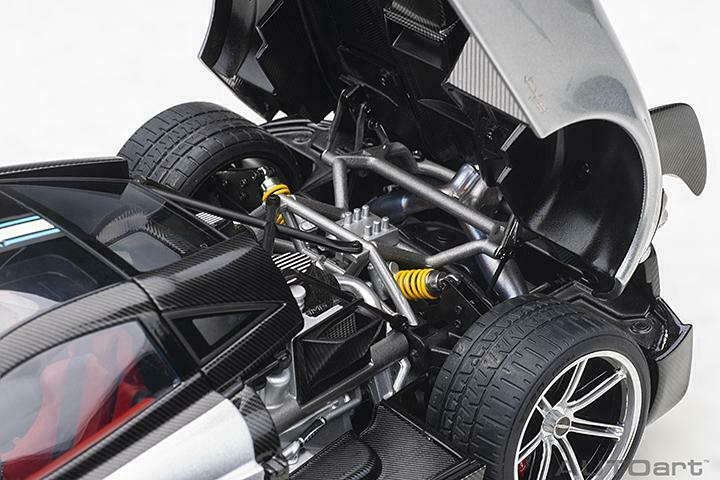 1/18 AUTOart Pagani Huayra BC in Grigio Mercur Silver Carbon Car