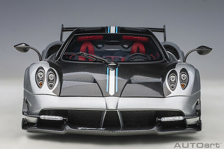 1/18 AUTOart Pagani Huayra BC in Grigio Mercur Silver Carbon Car