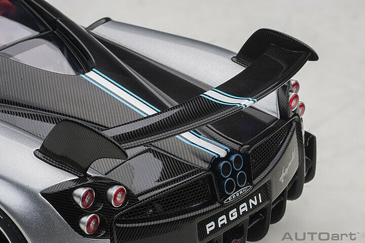 1/18 AUTOart Pagani Huayra BC in Grigio Mercur Silver Carbon Car