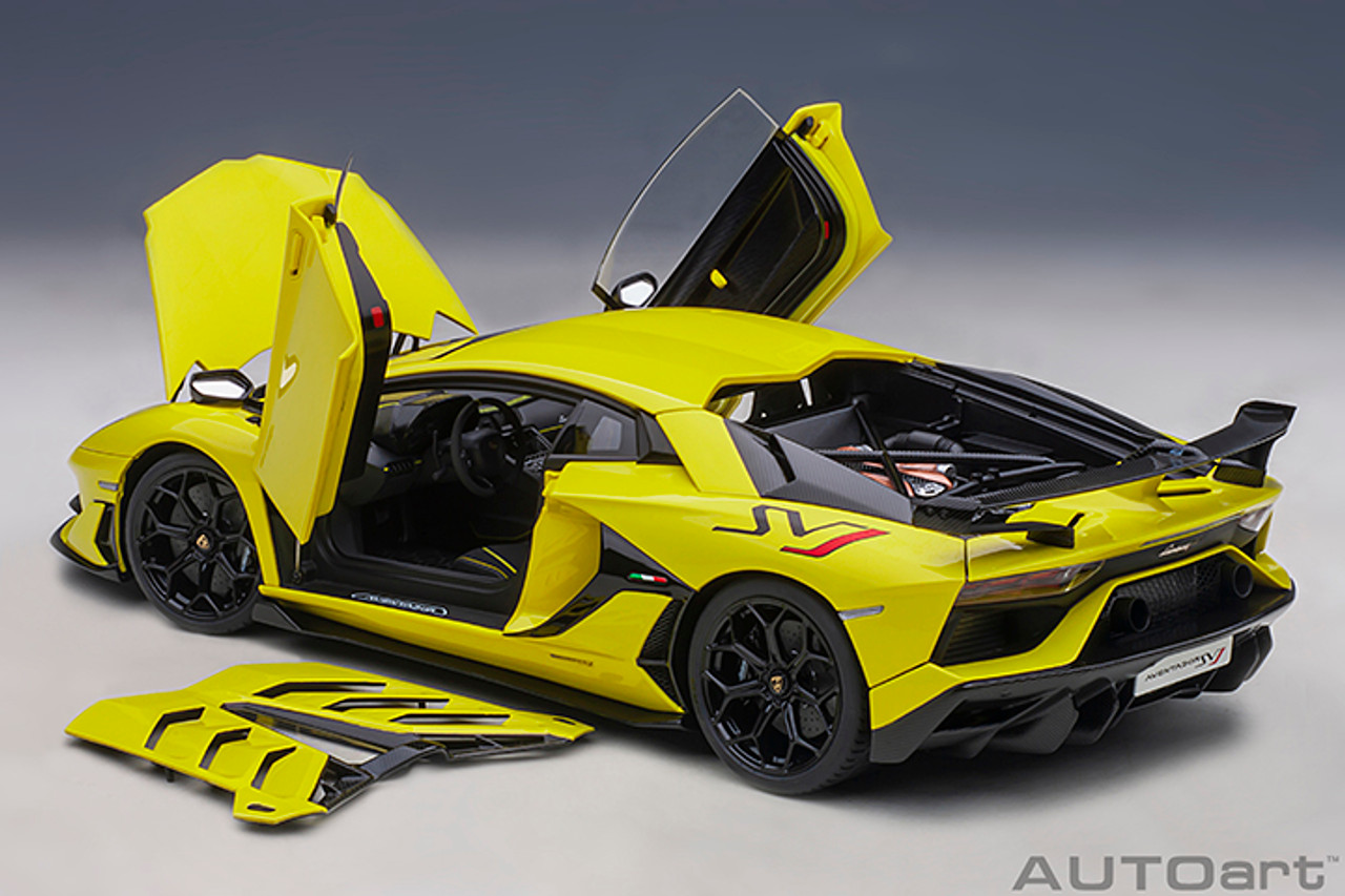 1/18 AUTOart Lamborghini Aventador SVJ (Giallo Tenerife Pearl Yellow) Car  Model