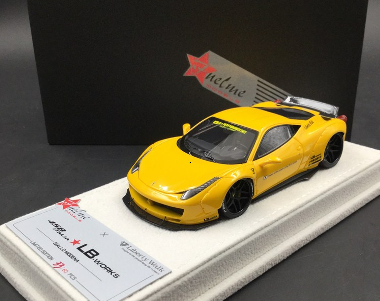  1/43 Fuelme Lamborghini Aventador Liberty Walk 458 Yellow