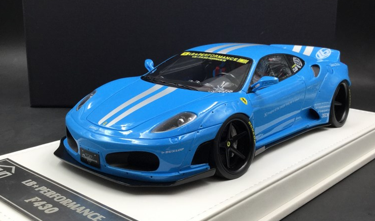  1/18 JUC Ferrari LB Works F430 Blue with Silver Stripes Limited 10 Pieces