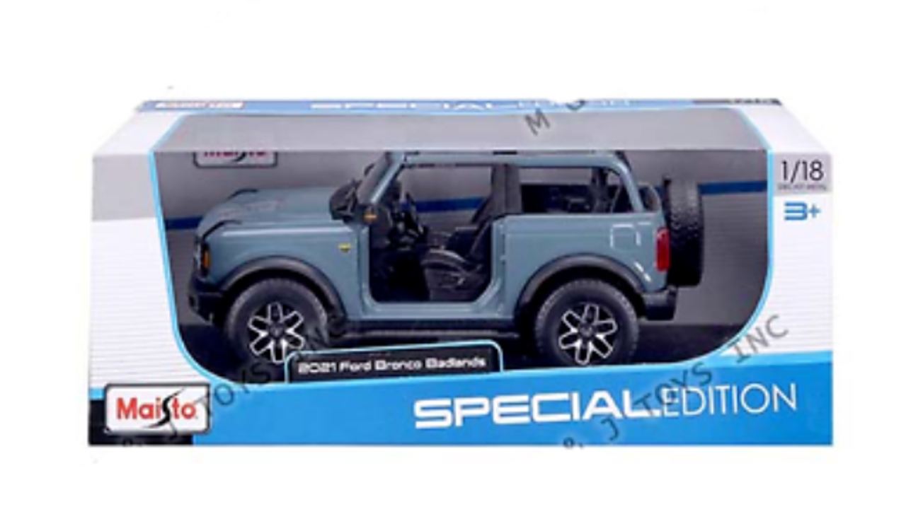 1/18 2021 Ford Bronco Badlands Edition (Blue) Diecast Car Model