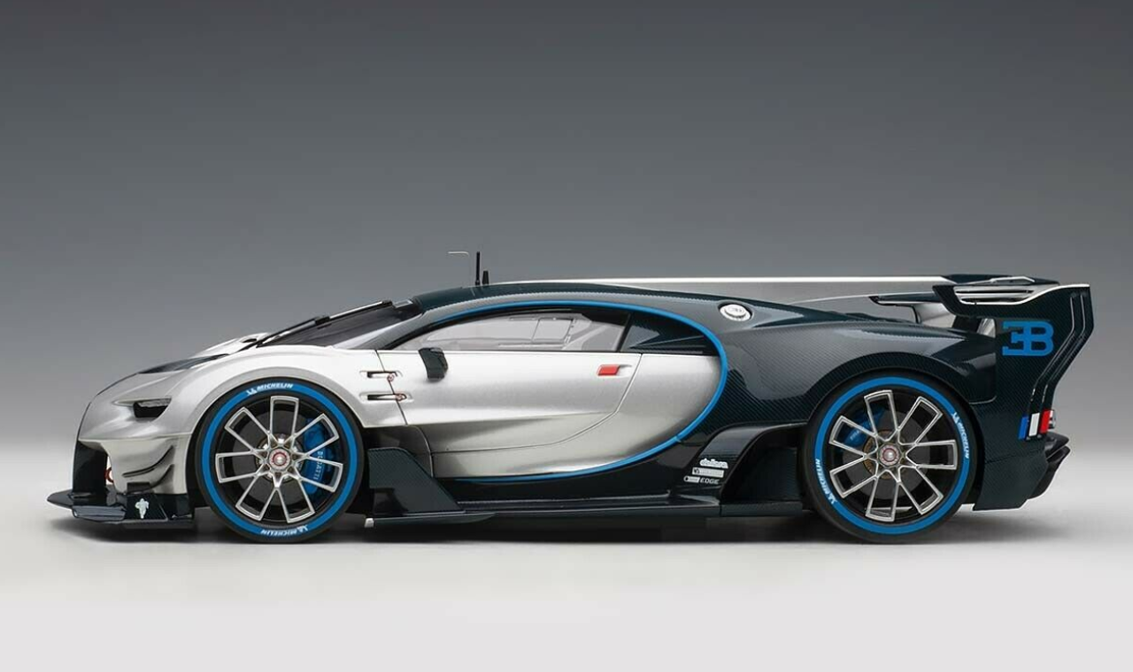 1/18 AUTOart Bugatti Vision Gran Turismo (Silver & Blue Carbon) Car Model