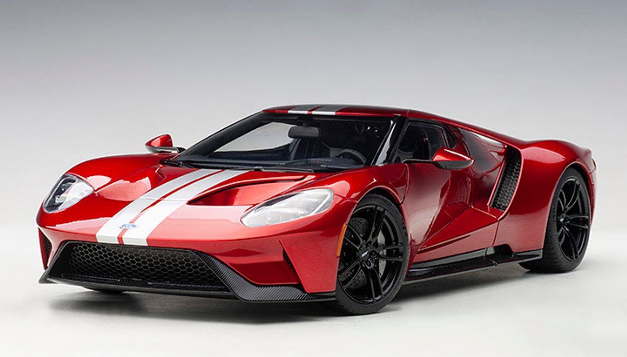 1/18 AUTOart 2017 Ford GT (Liquid Red with Silver Stripes) Car