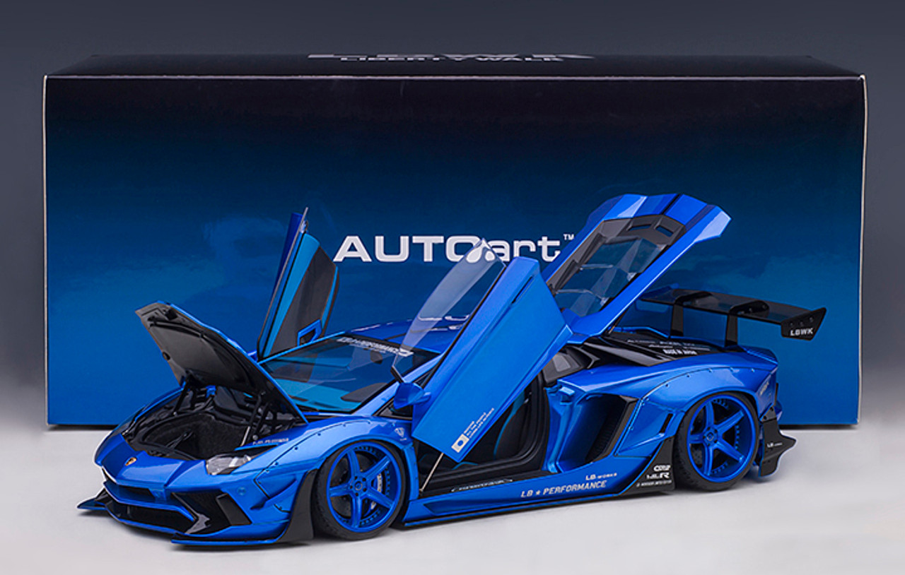 1/18 AUTOart Lamborghini Aventador Liberty Walk LB-Works Limited Edition  (Hyper Blue) Car Model