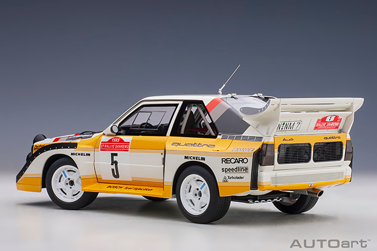 1/18 AUTOart Audi Quattro S1 RALLY SAN REMO 1985 WINNER W. RöHRL/C.  GEISTDöRFER #5 Diecast Car Model