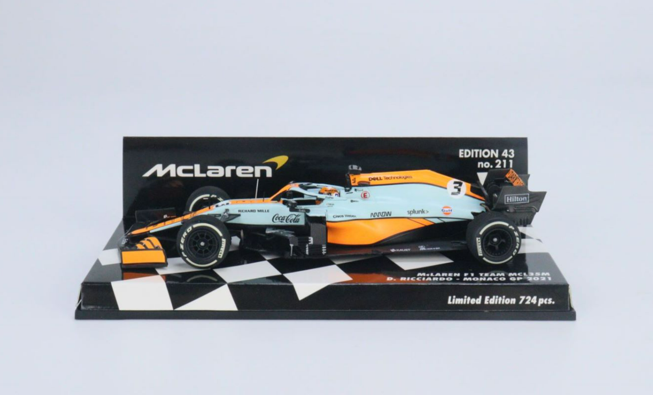1/43 Minichamps 2021 Formula 1 McLaren MCL35M Daniel Ricciardo Car ...
