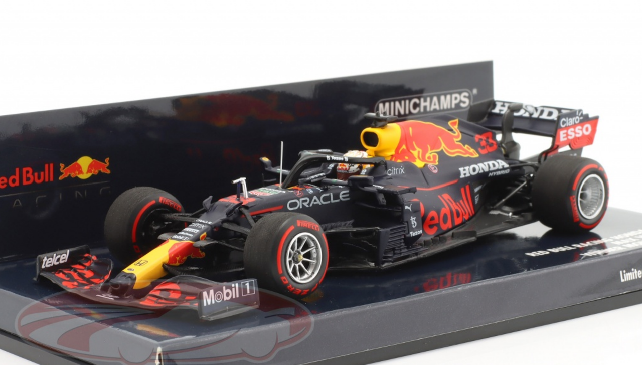 1/43 Minichamps 2021 Max Verstappen Red Bull RB16B #33 Winner Monaco GP  World Champion Car Model